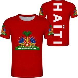 T-shirt con Logo personalizzato bandiera Haiti di alta qualità t-shirt con bandiera haitiana camicie in poliestere per uomo di moda <span class=keywords><strong>abbigliamento</strong></span> da palestra di lusso - Product Image 5