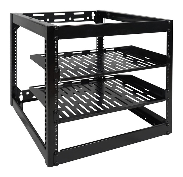 Wall Mountable 10U Open Frame Rack Data Rack Enclosure Network Cabinet for Servers AV Gear