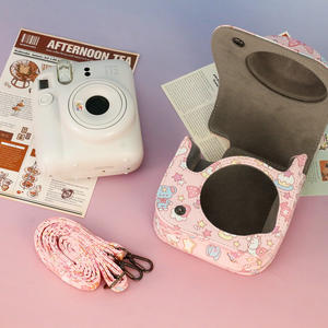 Étui pour appareil photo Fuji <span class=keywords><strong>Instax</strong></span> <span class=keywords><strong>Mini</strong></span> 12/<span class=keywords><strong>11</strong></span>/8/9, sac en cuir PU avec poche et bandoulière réglable - Product Image 6