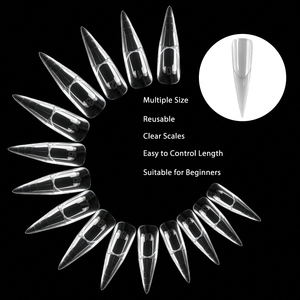 Formes doubles transparentes en forme de goutte d'eau pour manucure, à coller entièrement, pour extension d'ongles, longues, en forme d'amande et trapézoïdales, vente en gros - Product Image 2