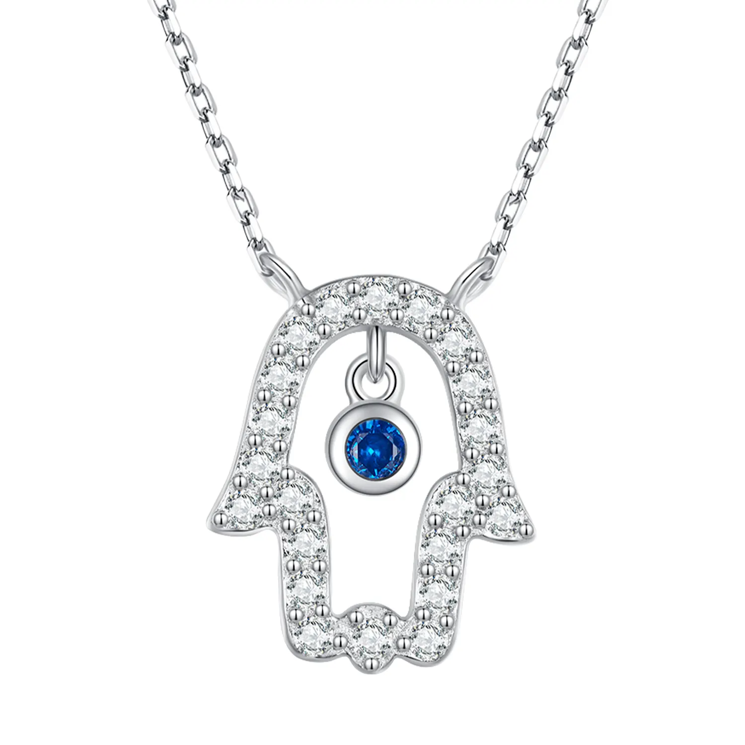 Collana Hamsa mano di Fatima girocollo blu occhio del diavolo del male collana 925 argento Sterling personalizzato 14k 18k placcato in oro