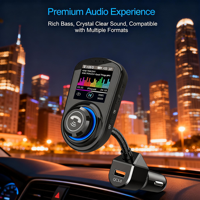 Transmisor FM para Auto GXY G45, Reproductor MP3 con Bluetooth 5.0, Cargador Rápido USB PD QC3.0, Kit Manos Libres, Pantalla a Color, 1 Año de Garantía