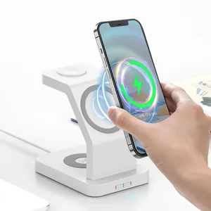 Soporte Magnético para Teléfono 3 en 1 con Cargador Inalámbrico de Carga Rápida de 15W para Apple IWatch, AirPods, <span class=keywords><strong>iPhone</strong></span> 15, 14, 13, <span class=keywords><strong>12</strong></span> <span class=keywords><strong>Pro</strong></span> <span class=keywords><strong>Max</strong></span> - Product Image 3