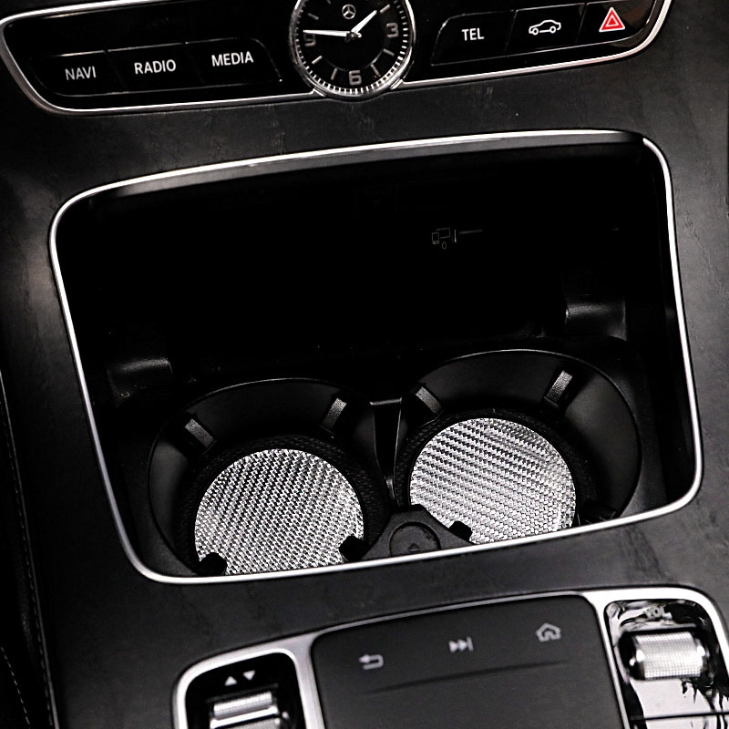 Qusart AM2419 Carbon Fiber Car Cup Holder Phone Mount - Universal Auto Accessories