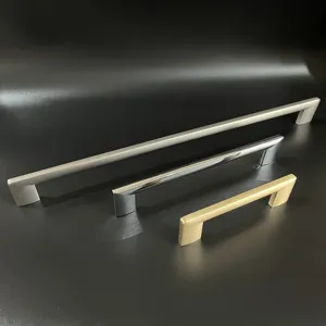 TOMU TC075 Brass Gold High Quality Zinc Cabinet Handle Kitchen Cupboard Cabinet Pull Handle 96mm 128mm 160mm 192mm Hole Space