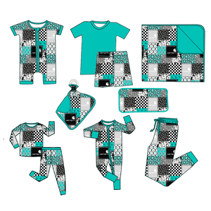 Custom Bamboo Cute <strong>Newborn</strong> Clothing Kids Sleeper Zippy Clothing Black Checked Western Prints Baby <strong>Clothes</strong> - Product Image 1