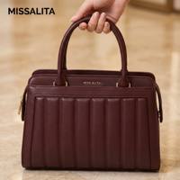 Tas Tangan Wanita Grosir Bahan Kulit PU, Tas Selempang Mewah Bermerek Desainer Fashion untuk Wanita Miss Alita