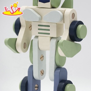 Набор роботов для сборки стволов-Обучающие деревянные сборочные блоки для творческих детей W03B132 - Product Image 3