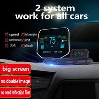 C1 nouveau miroir d'affichage tête haute OBD2 + GPS double Mode HUD avec compteur de vitesse numérique MPH KMH température d'eau et d'huile RPM GPS Tracker