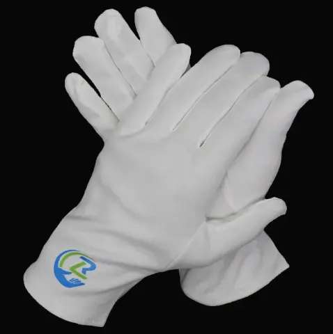Sarung tangan kerja katun putih, nyaman ringan inspeksi industri kimia bebas debu perlindungan tenaga kerja