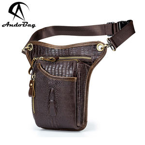 AndoBag Riñonera de Cuero con Patrón de Cocodrilo para Hombre, Bolso Cruzado de Hombro, Riñonera Casual para Exteriores, Trabajo, Deportes, Motocicleta - Product Image 1