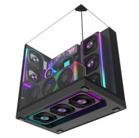 Boîtier PC Gamer ATX Mid-Tower sans pilier avec triple vitrage, ventilateurs RGB et vue panoramique