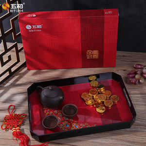Wedding Candy Box Red Peacock Design Compartmentalized Lid With Chinese Characters For Wedding Party Favors - Product Image 3