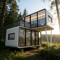 Maison Capsule Spatiale Moderne de Luxe 2026, Cabine Apple Préfabriquée à 2 Niveaux, Maison Modulaire Mobile, Pod de Glamping pour Complexes Touristiques et Glamping