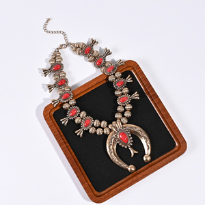 Collar de Perlas <span class=keywords><strong>Navajo</strong></span> con Cadena y Turquesa en Forma de Flor, Estilo Occidental - Product Image 5