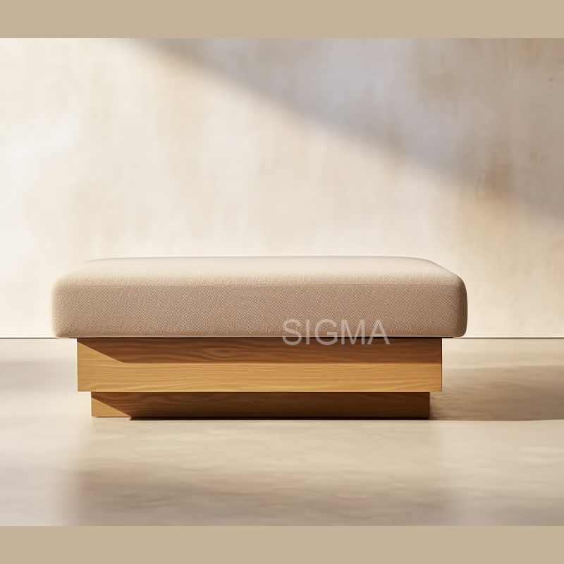 Sigma New Style solid wooden footstool outdoor furniture set Luxury teak patio sofa set single garden ottoman