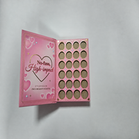 Palette de maquillage vide glamour rose étincelant avec motif cœur, recouverte de paillettes, pour le développement OEM de marques de beauté indépendantes