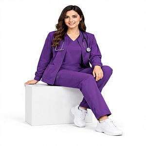 Ensemble de 3 pièces de tenue médicale respirante et extensible pour infirmières, médecins, hôpitaux, pharmacies, vêtements de travail chirurgicaux, personnalisable, unisexe, pour hommes - Product Image 1