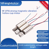 Motor de Vibración Sin Núcleo Yifeng Personalizado, 3.7V-7.4V Multivoltaje, 7x16.5mm, Certificado RoHS, CE, ISO, con Protección Contra Sobrecalentamiento