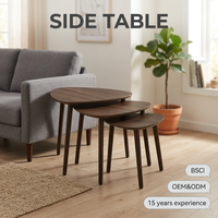 Ensemble de 3 tables, table basse, table d'appoint en bois, table d'appoint en métal 40*53.5+40*48.5+40*43.5 pour utilisation dans le salon