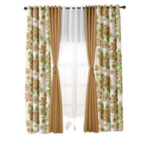 Juego de Cortinas con Estampado Floral, 10 Piezas, Cortinas Opacas con Aislamiento Térmico, Decorativas, Estampadas para Sala de Estar, Dormitorio, Hogar - Product Image 1