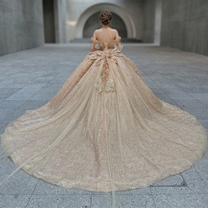 <span class=keywords><strong>Robe</strong></span> de bal élégante en mousseline de soie avec appliques de perles et cristaux, longueur ras <span class=keywords><strong>du</strong></span> sol, jupe plissée, <span class=keywords><strong>pour</strong></span> Quinceañera, soirée ou fête dominicaine - Product Image 3