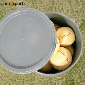 Cubo de bolas Green China Lieferant 6-Gallonen-Abdeckung Organizer Ball Eimer mit Baseball