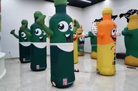 Tubes adhésifs personnalisables de danseur d'air de mascotte gonflables gonflables de publicité de vague en forme de bouteille pour des événements de sports de main