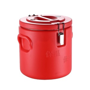 Cubo Aislado de Acero Inoxidable de 10L Rojo Circular para Calentar y Mantener Arroz, Papillas, Leche de Soya y Té con Leche - Product Image 1