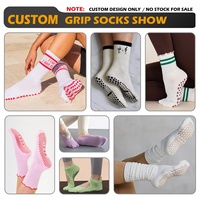 Chaussettes de yoga et de Pilates en coton avec grip, logo personnalisé en jacquard, absorbant la transpiration, antidérapantes, pour la barre et l'entraînement, pour femmes
