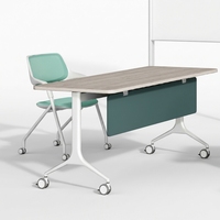 Table de formation moderne extensible et convertible, à plateau rabattable, empilable, avec roulettes verrouillables, structure en acier, épaisseur 32 mm, pour salle de classe et éducation