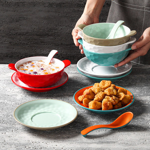Vaisselle spéciale de la boutique de desserts Xiangyuan Meimei : Assiettes imitation porcelaine pour frites, assiettes pour snacks frits, smoothies glacés - Product Image 2