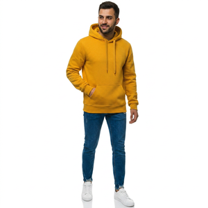 Sweat à capuche en velours pour homme, style unique, hiver, demi-zip, design brodé, coupe oversize, motif color block, multicolores, décontracté - Product Image 1