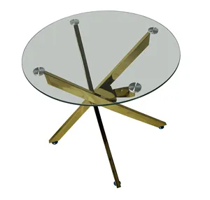 Modern Simple Gold Plated Coffee Table Tea & Telephone Station for Sofa Side Negotiation Use Enhanced by Electroplating Process