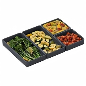 Ensemble de 4 moules de cuisson en silicone réutilisables, résistants au four et compatibles friteuse à air, pour légumes et snacks, origine Yiwu - Product Image 1
