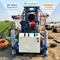 Foreuse hydraulique sur chenilles 100m 150m 200m pour puits d'eau, petite machine de forage portable pour puits profonds et exploitation agricole
