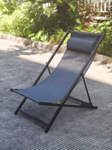 Hot <strong>Sale</strong> in Poland 265LBS Capacity 5 Position Adjustable Steel Folding <strong>Deck</strong> <strong>Chair</strong> with Headrest <strong>for</strong> Garden, Poolside - Product Image 3