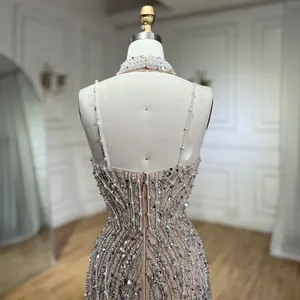 Serena collina argento Nude sirena Spaghetti con cinturino Modulare abiti da sera con perline abiti da ballo per feste 2024 LA72047B personalizzati - Product Image 6