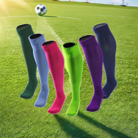 Chaussettes de football professionnelles pour hommes, montantes, couleur unie, respirantes, avec revers tricoté, ODM, pour le printemps, course et basketball