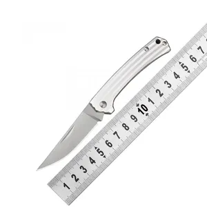 7112RUC-LM تصميم جيد قابل للطي سكين جيب حادة 4Cr15N شفرة آل مقبض الفضة EDC سكين مطبخ الفاكهة knorr-bremse OEM ODM