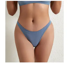 Celana dalam G-string tanpa kelim ukuran M-XL celana dalam wanita Brasil pakaian dalam seksi nilon celana dalam pinggang rendah wanita Lingerie