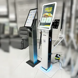 Column Vertical/horizontal Screen 21.5'' Capacitive Touch 1920x1080P 4K Quality Receipt Printer Self Payment Kiosk