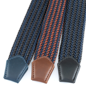 Nuova <span class=keywords><strong>Cintura</strong></span> Elastica Intrecciata in Corda Cerata con Finitura in Pelle, <span class=keywords><strong>Cintura</strong></span> Intrecciata Elastica Casual per Golf e Abiti, per Uomo e <span class=keywords><strong>Donna</strong></span> - Product Image 3