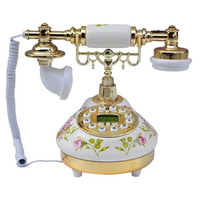 Téléphone antique décoratif avec haut-parleur et écran LCD