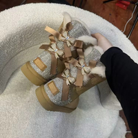 Sepatu Bot Salju Berhias Rhinestone Model Terbaru 2026 Grosir Sepatu Wanita Musim Dingin Modis Hangat Anti Selip Tahan Air Beli Sepatu Logo U
