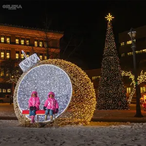 Bolvormige Boog Ontwerp Tuin Lichtshow Led 3d Motief Licht Outdoor Kerst Decoratie Motief Lichten