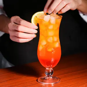 Американский модный бокал для коктейлей большого размера, 17 унций, горячая Распродажа, стеклянная чашка для сока Hurricane с индивидуальным цветом