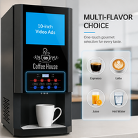 Commerciële 8-knops slimme touch automatische instantkoffie-automaat met warm- en koudwaterdispenser, 3 smaken voor kantoor