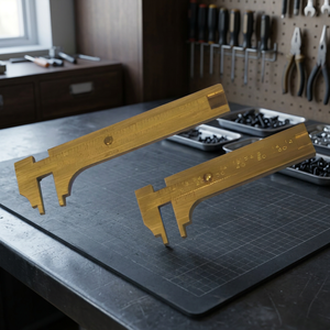 Calibrador Vernier Deslizante de Latón s204 de 100 mm, Regla de Medición de Bolsillo, Herramientas para Gemas, Cuentas y Joyería - Product Image 2