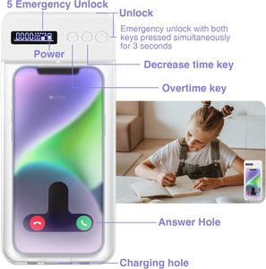 Digital Mobile Phone Lock Box <b>Timer</b> with Rechargeable Battery Eco-Friendly Plastic Portable Study Pomodoro Countdown <b>Timer</b> - Product Image 4